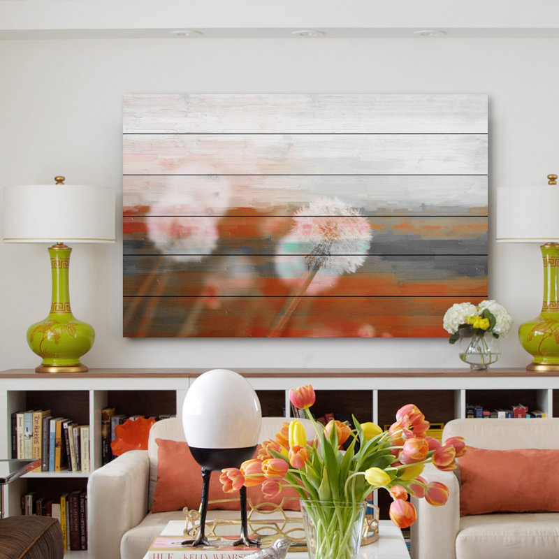 «Daisy Dew», reproduction sur bois, H 40 po x l 60 po x P 1,5 po