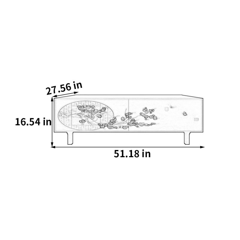Table basse avec rangement peint français rétro, Blanc