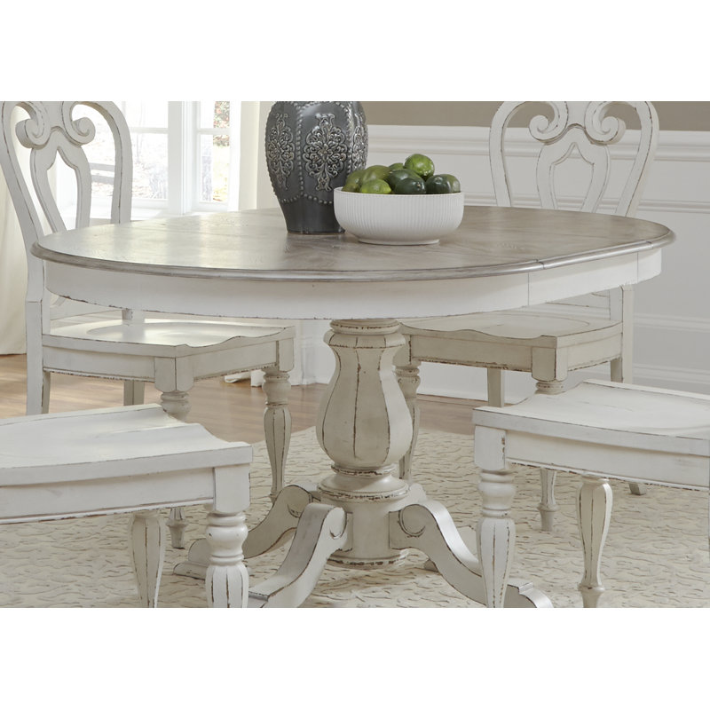 Colchester Extendable Oval Solid Wood Dining Table, White