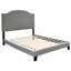 Base de lit plateforme moderne rembourrée avec tête de lit en fibre de lin, tête de lit à panneau rembourré, système de support à lattes en bois durable, aucun sommier tapissier, conception silencieuse et robuste, montage facile