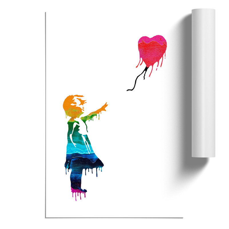 Banksy Balloon Girl - Frameless Print, 59cm H x 42cm W x 0.1cm D