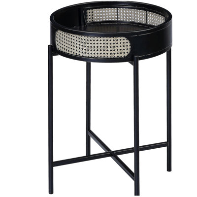 Table de bout noire avec plateau