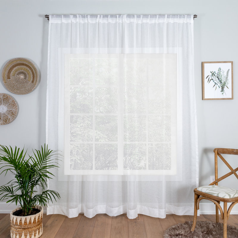 Panneau de rideau simple diaphane avec passe-tringle Belpre
