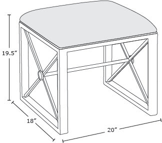 Scalamandre Maison Steel Vanity Stool