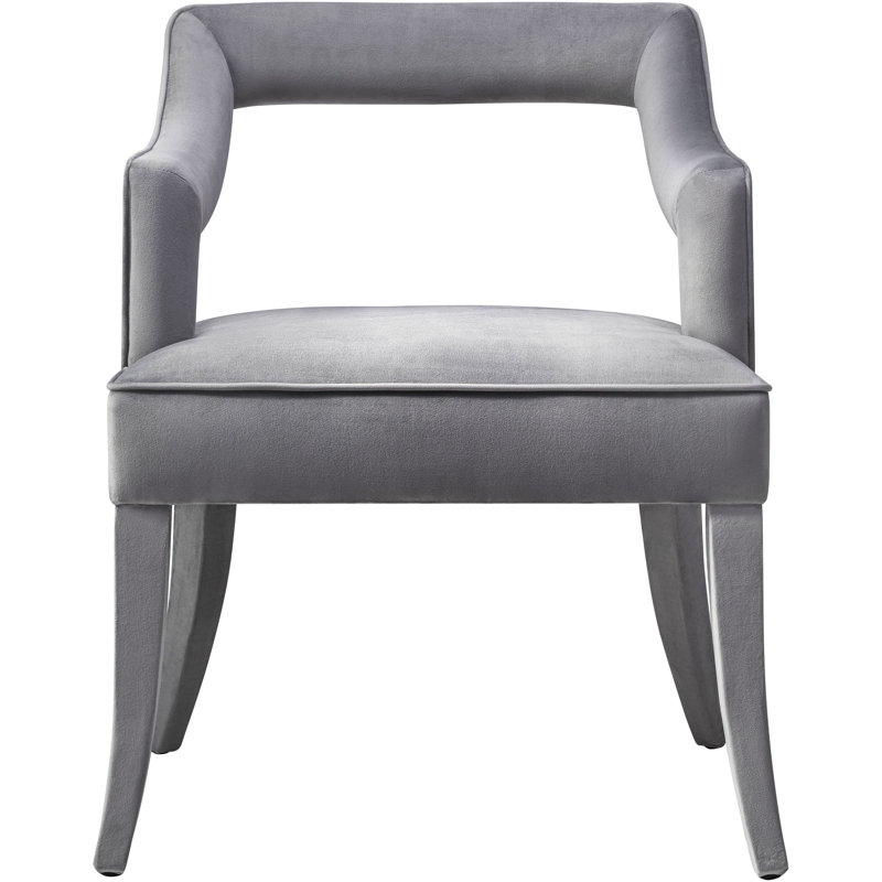 50cm H Velvet Upholstered Armchair, Grey