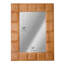 Miroir mural décoratif brun en bois sculpté à cadre rectangulaire - 30 po x 40 po