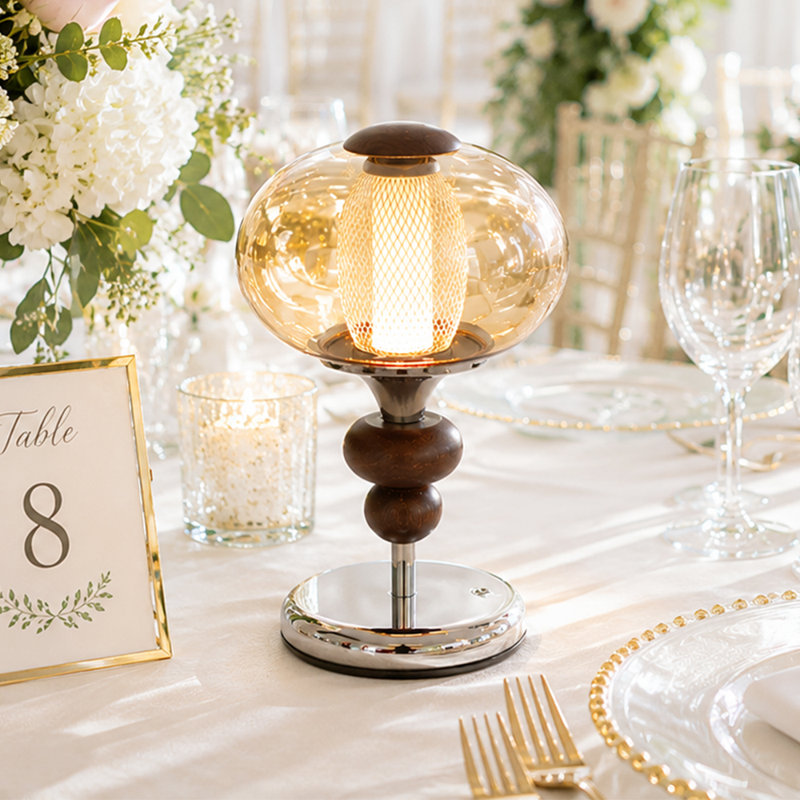  Dimmable Metal Glass Table Lamp LED Desk Lamp with Touch Control