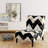 Snowflake Zigzag Chevron - Upholstered Patterned Accent Slipper Chair