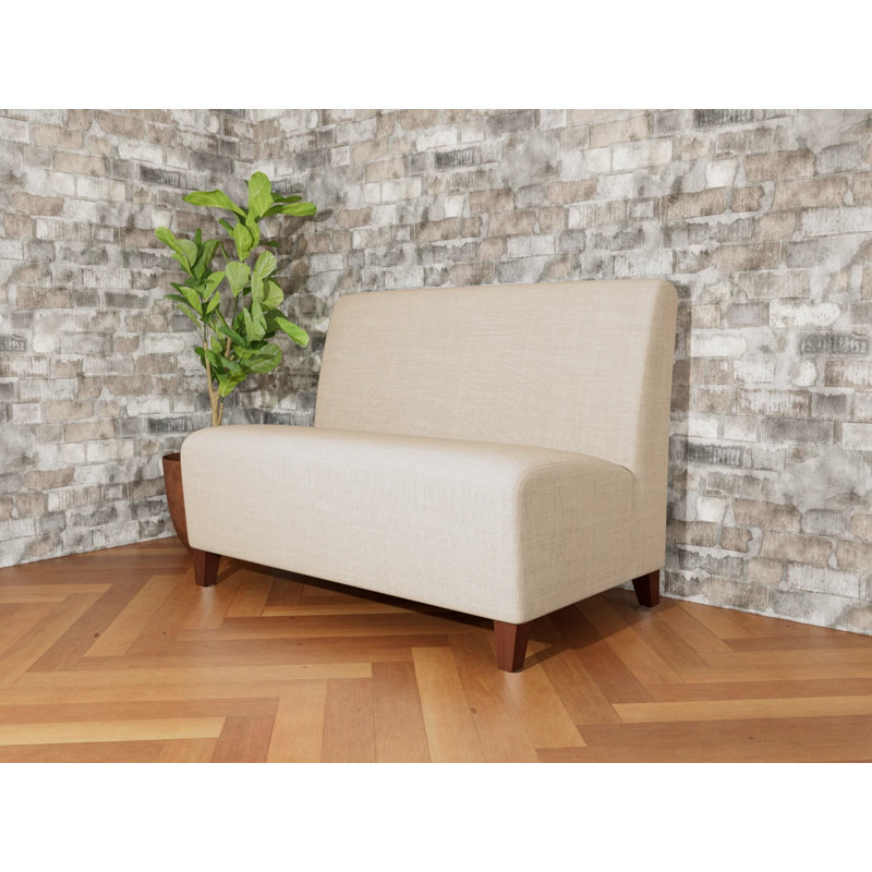 Causeuse sans accoudoirs Ravenna, Bois de noyer, Chambray calcaire