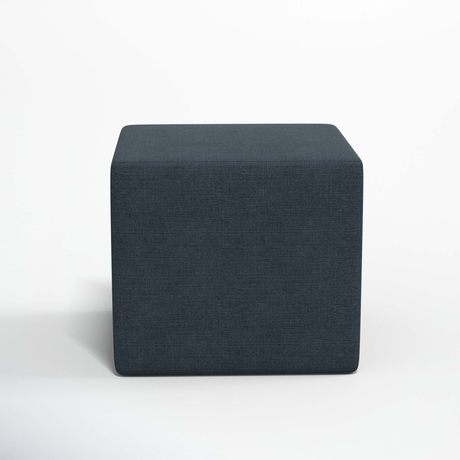 Bence Upholstered Ottoman, Classic Navy Linen
