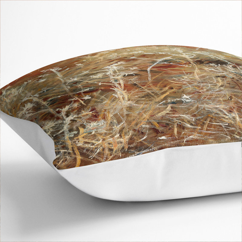 Thistles Scatter Cushion with Filling, White, 40cm H x 40cm W x 15cm D
