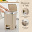 Kitchen Rubbish Bin 45L Step, Soft Close Pedal Trash Can with Wheels for Home