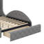 Lit plateforme grand avec revêtement en velours - tête de lit à oreilles, 1 grand tiroir et 2 bancs de rangement latéraux-1765166103