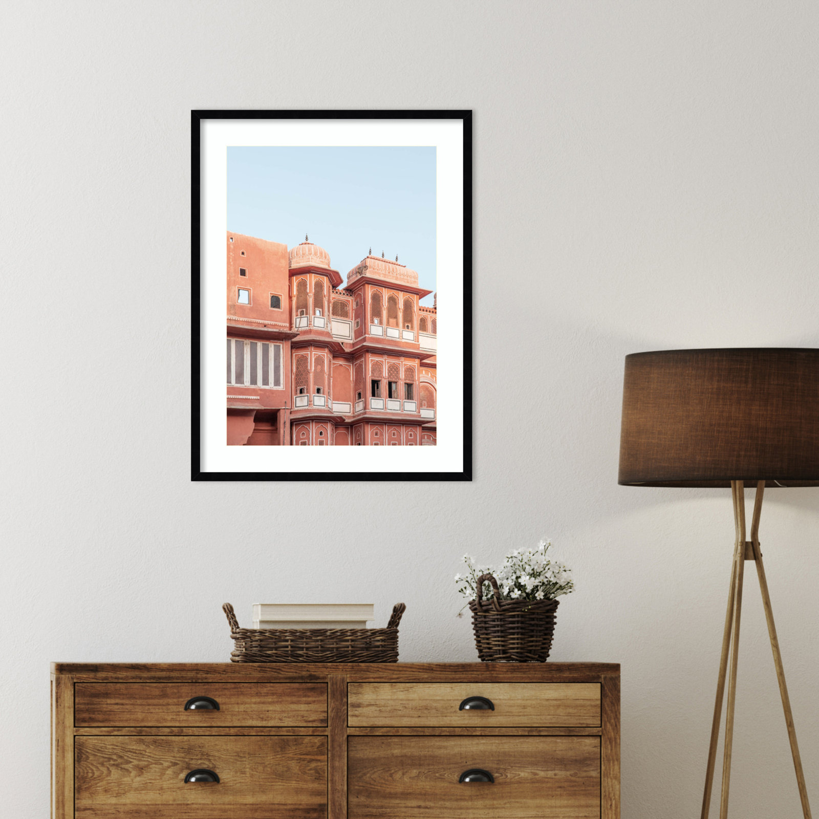 Daisey "Pink Palace" Print, Black, 33" H x 25" W