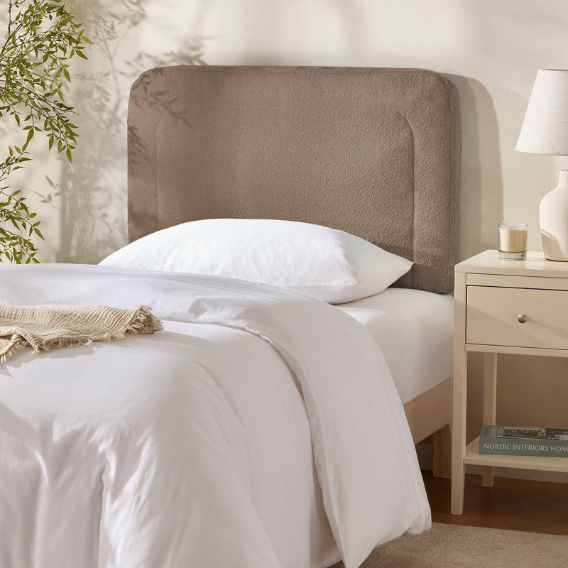 Chastelyne Upholstered Easy Assemble Wall Mounted Headboard, Mocha, Full