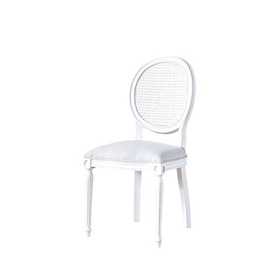 Chaise élégante en bois de hêtre, finition blanche, 19,7 po x 18,5 po x 38,6 po | 100% bois de hêtre massif, épaisseur: 0,7 pouce | Parfait pour la salle à manger ou le bureau, design élégant et durable pour l'esthétique moderne