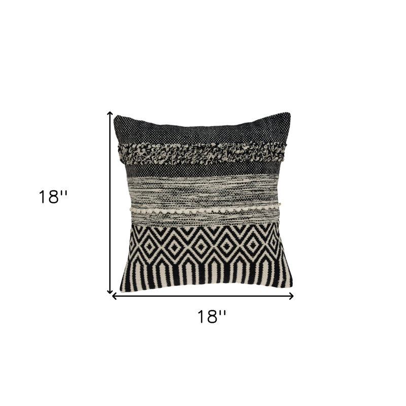 Coussin Janice, Noir/gris