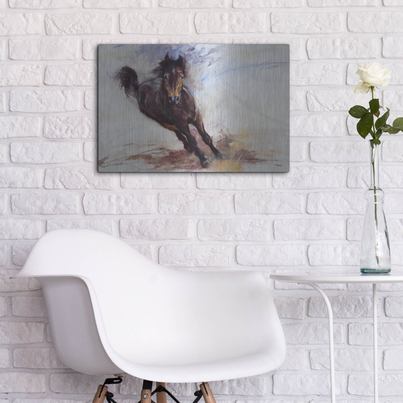 «Horse s'amusant» par Robert Campbell, H 16 po x l 24 po