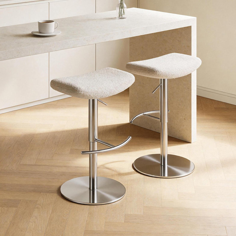 White Backless side Chair(Set of 2)