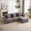 Canapé modulaire de 102,2 pouces avec repose-pieds, trois coussins et coussins, canapé-lit en forme de L pour le confort du salon-763627495