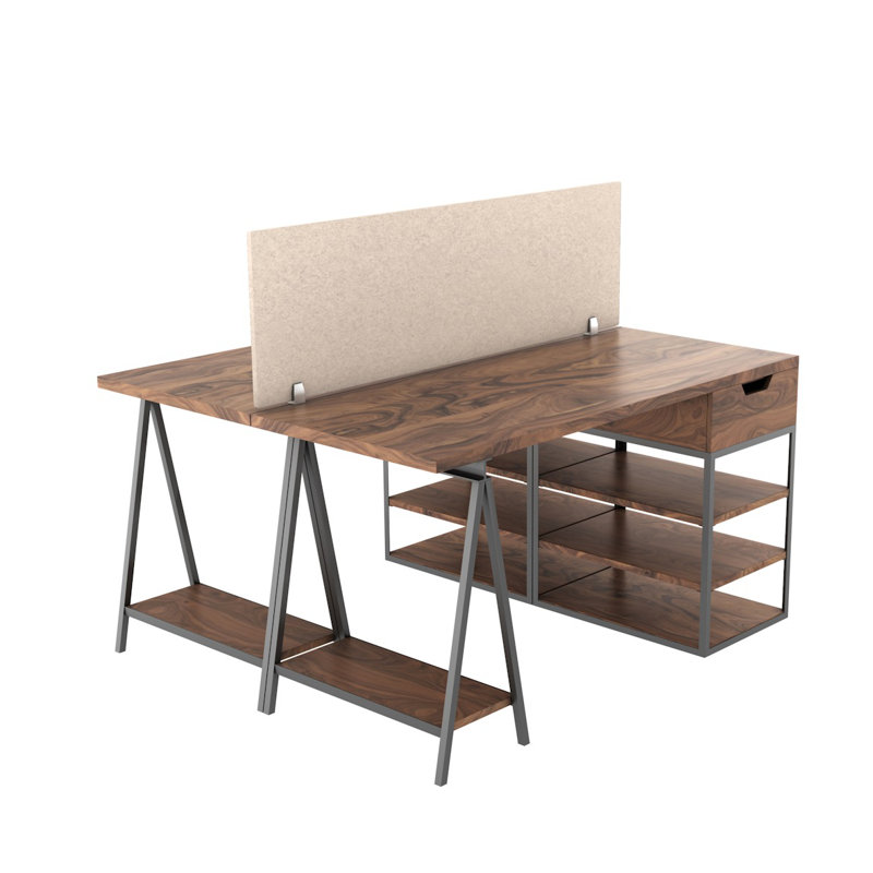 Panneau d'intimité de bureau acoustique monté, H 18 po x L 24 po, Sable