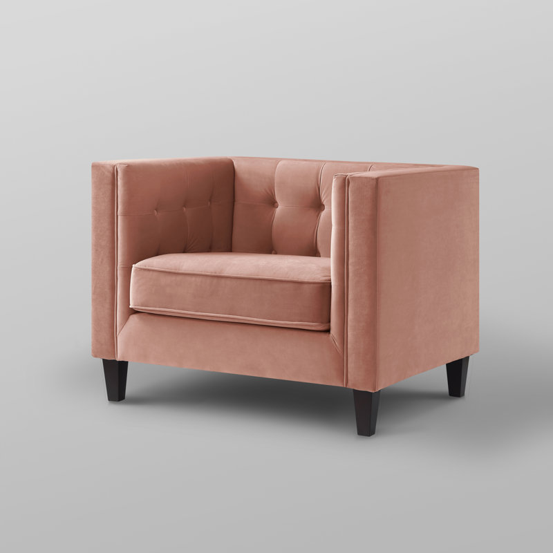 Fauteuil club Lotte, Velours rosé