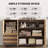 Wooden Accent Cabinet With 2 Drawers And 3 Doors-1734610186