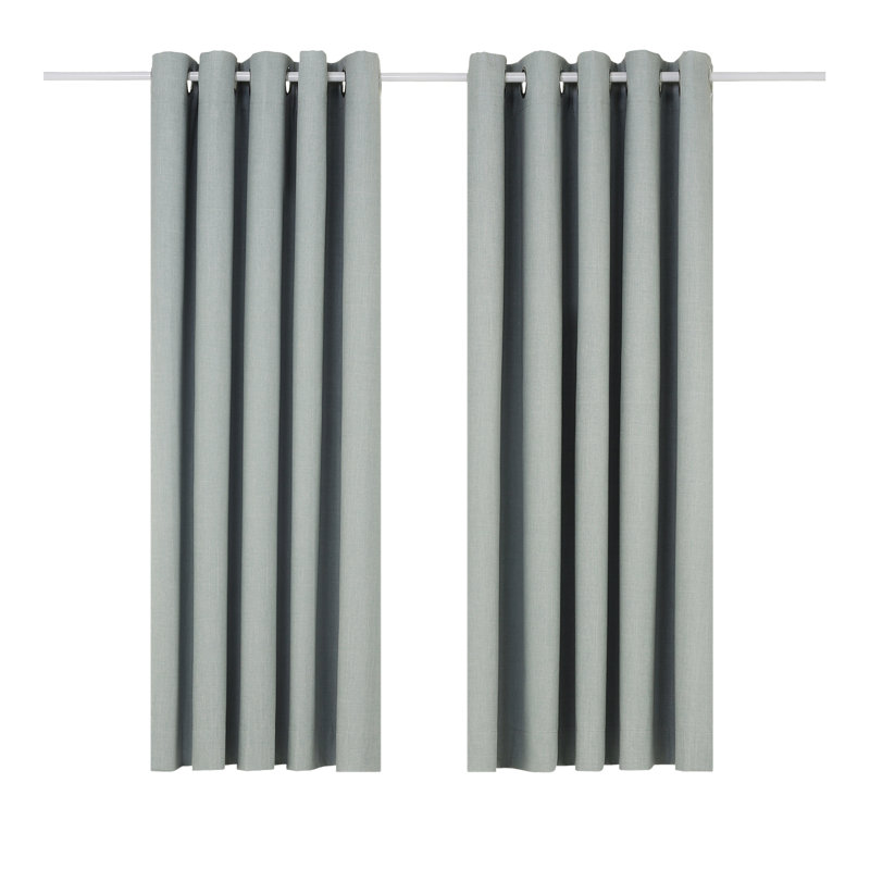 Mirso Eyelet Blackout Thermal Curtain, Width 229 x Drop 229 cm, Duck Egg Blue