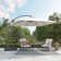 Jair 10X10 Ft Square Cantilever Curved Adjustable Umbrella with Base