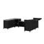 Ensemble de cuisine extérieure en cèdre noir en forme de U, 6 pièces, avec évier, espace barbecue, double rangement d'angle et bar.-136140724