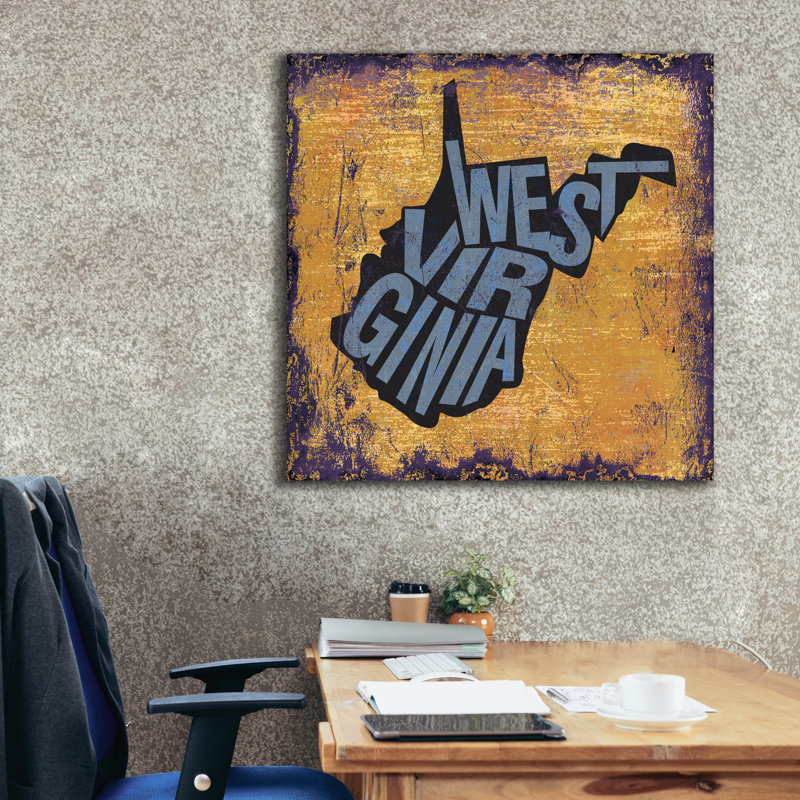 «West Virgina» par Art Licensing Studio, art mural sur toile, H 37 po x l 37 po x P 1,5 po