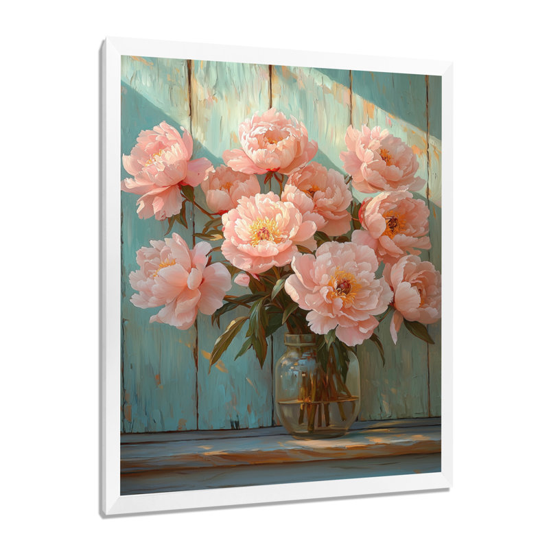 Charlemont - art mural floral, H 32 po x l 16 po, Blanc, Picture Framed