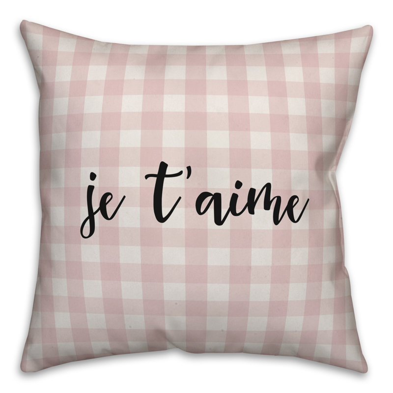  Coussin carré 16 po, Rose / Noir, Housse de coussin