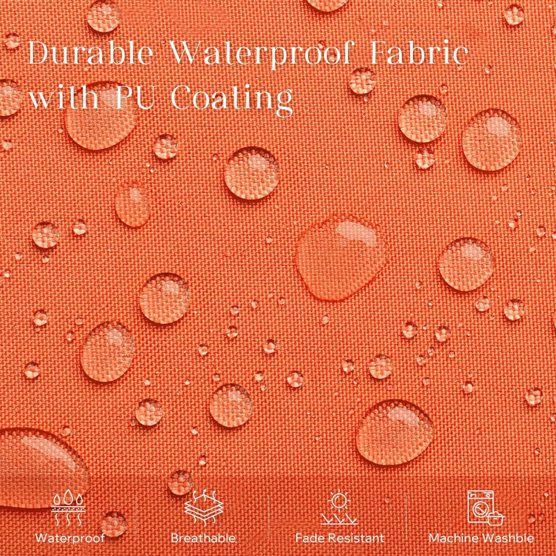 Coussins d'extérieur, coussins décoratifs résistants à l'eau, Orange, Square 20" x 20"
