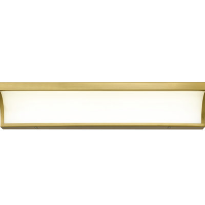 Barre de meuble-lavabo de 24 pouces en laiton antique, DEL intégrée, 330 lumens 12 W, 3 choix de température de couleur 3000 K / 4000 K / 5000 K, intensité variable, diffuseur en verre sérigraphié, installation simple pour une utilisation à l'intérieur,