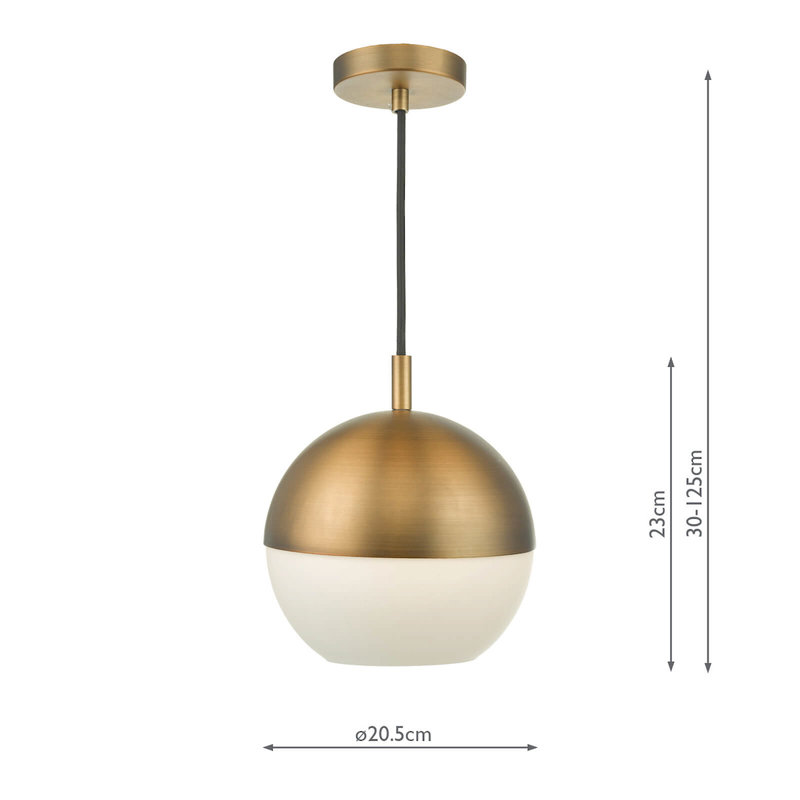 Rolando 1 - Light Sphere Pendant, Aged Brass