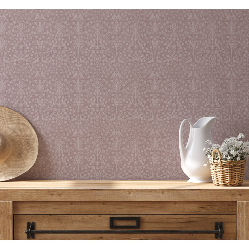Yuki Osada Floral Wallpaper Double Roll, Dusty Rose