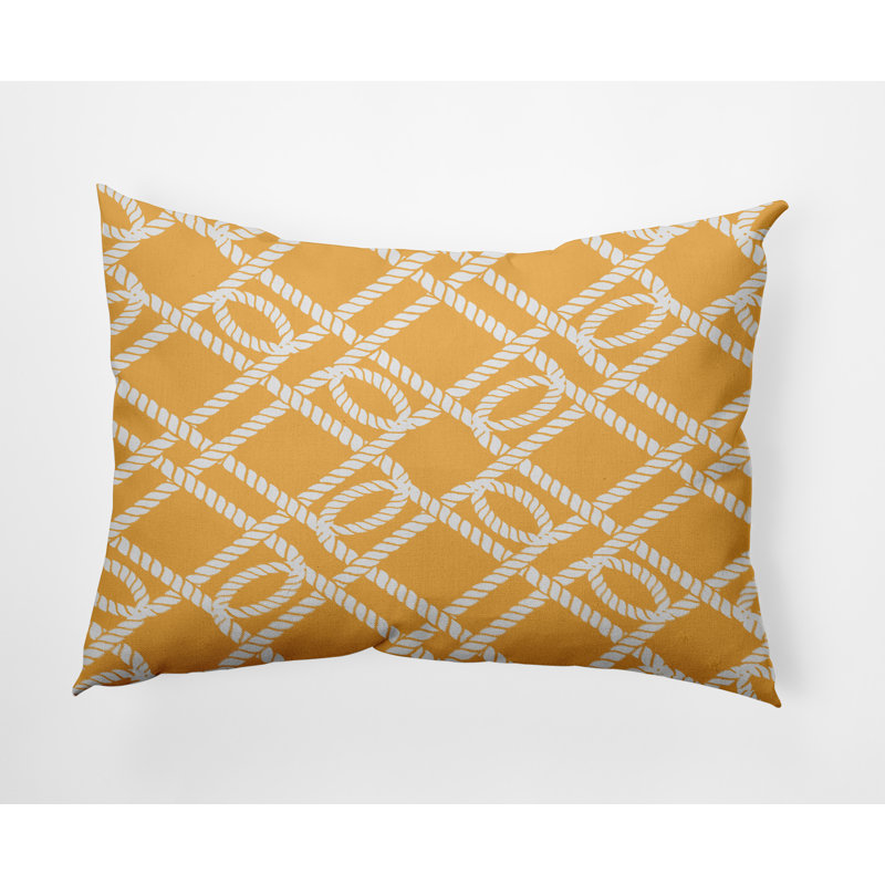 Nautical Nights Outdoor Reversible Throw Pillow, Yellow