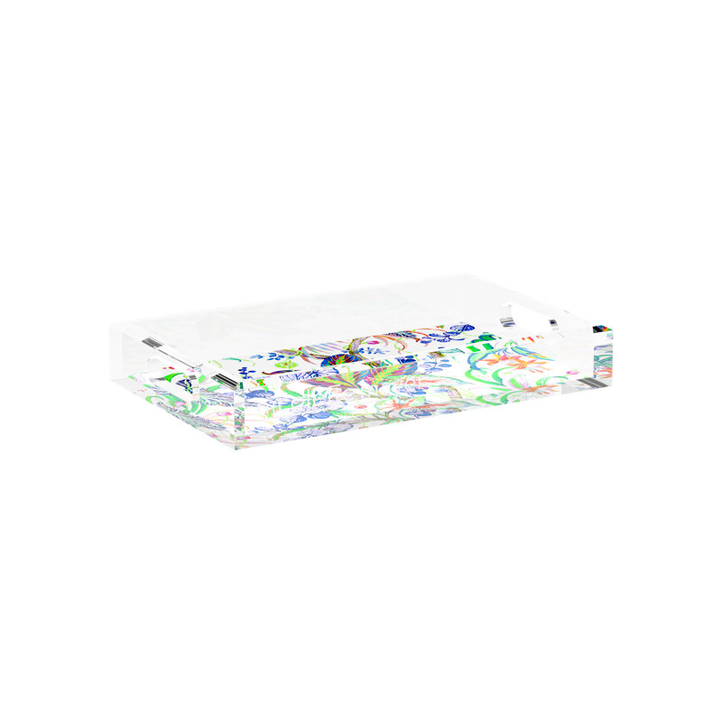 Amazonia Classic Acrylic Rectangle Decorative Tray, 12.5"W x 7.75"D x 2"H