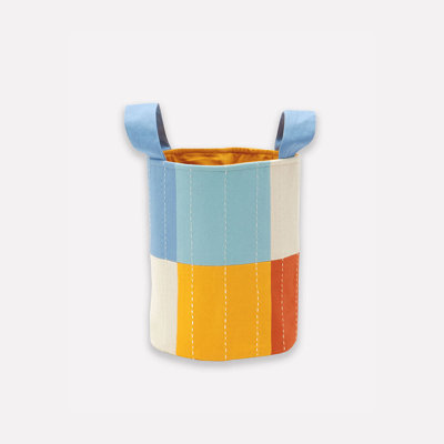 Checkered Fabric Storage Bin