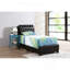 Élégant lit simple contemporain brun foncé