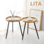 Table de bout ronde contemporaine, ensembles en bois, utilisation multifonctionnelle, assemblage facile