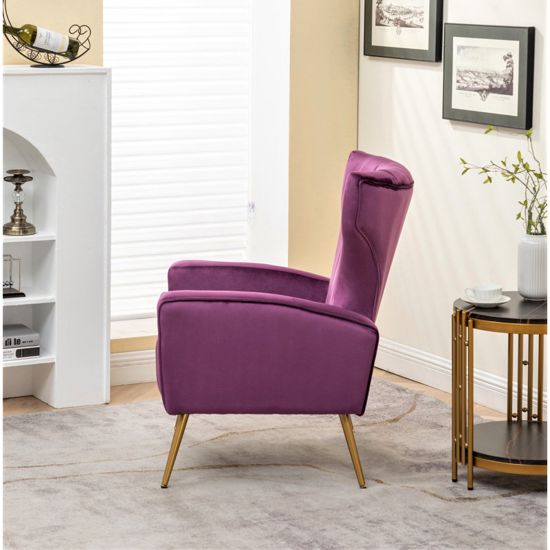 Ceijay Velvet Armchair, Purple Velvet