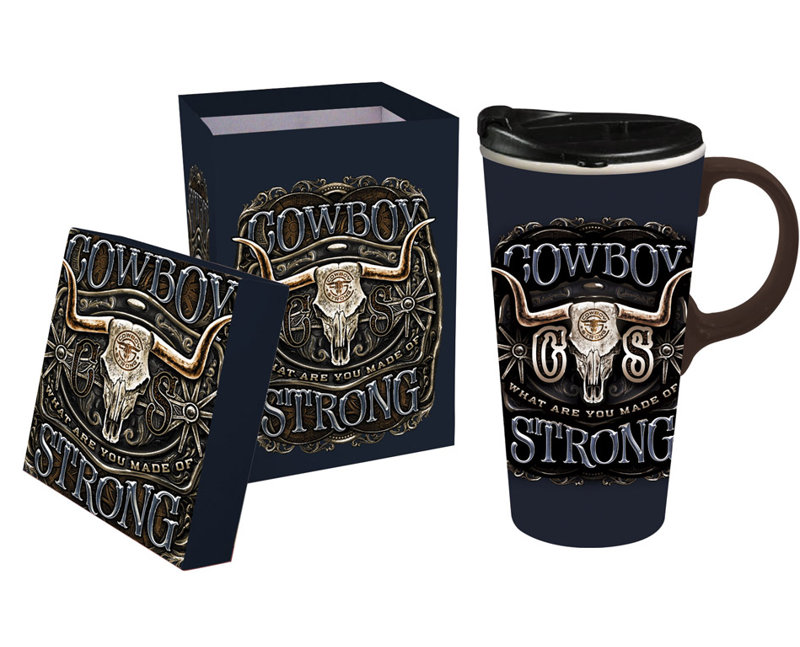 Tasse de voyage en céramique 17 oz cowboy strong Monte Vista