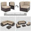 6 Pieces Patio Furniture Set, Modular Sectional Outdoor Conversation Sofa Set-68898139-68898142