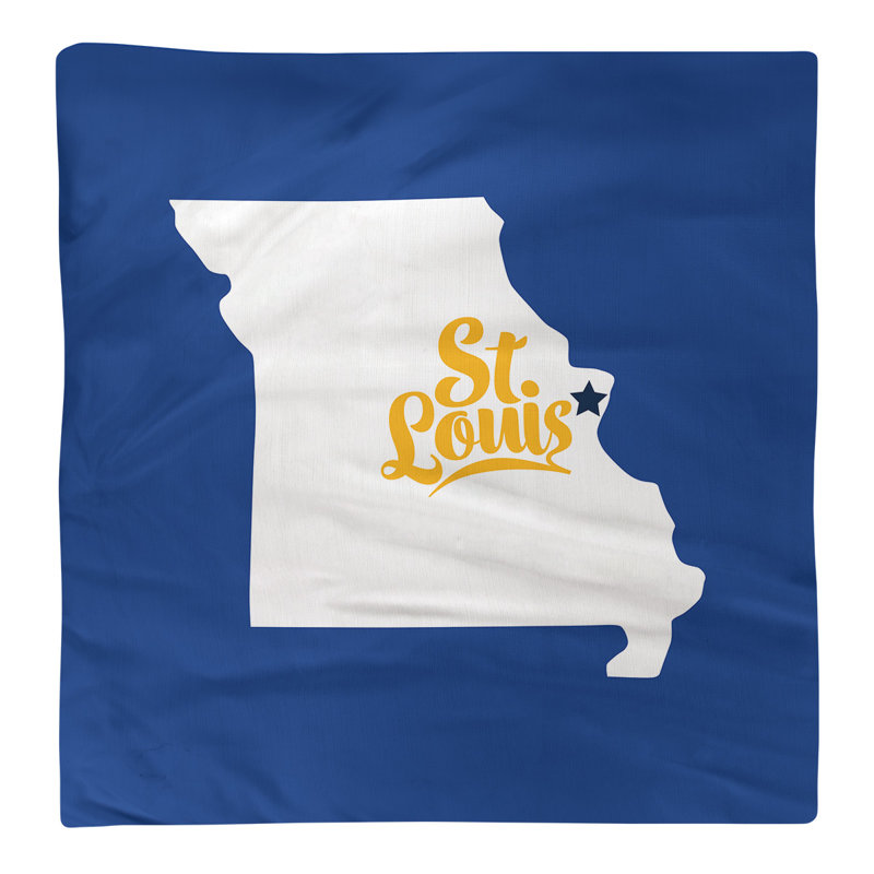 Serviette missouri, l 10 po x P 10 po, Polyester, Bleu marine/blanc