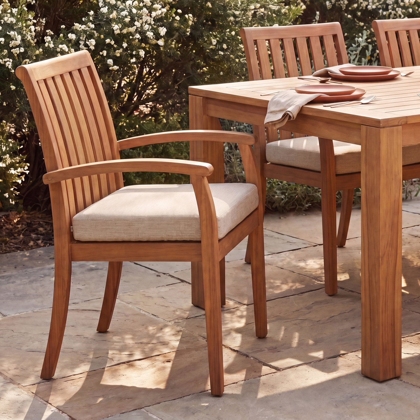 Kinsler Stackable Eucalyptus Patio Armchair