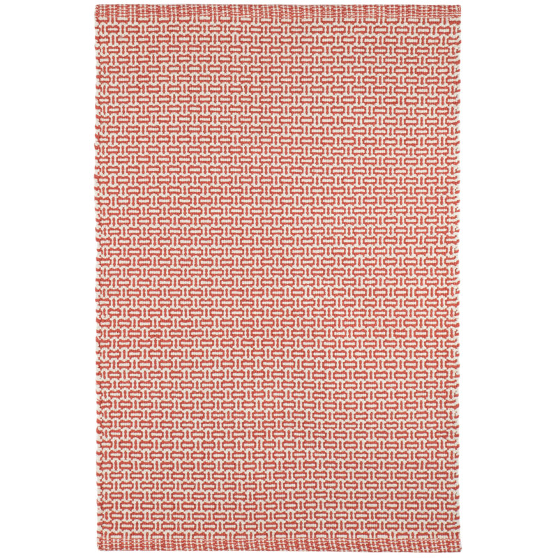 Miss Muffet Paprika Handwoven Cotton Rug, Rectangle 3' x 5'