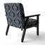 Fauteuil d'appoint rembourré à motif damassé bleu
