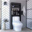 Armoire au-dessus de la toilette 63H ", deux tablettes, double porte, noir